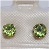 Image 1 : 10K YELLOW GOLD PERIDOT(1.2CT) EARRINGS