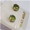 Image 2 : 10K YELLOW GOLD PERIDOT(1.2CT) EARRINGS