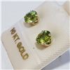 Image 3 : 10K YELLOW GOLD PERIDOT(1.2CT) EARRINGS