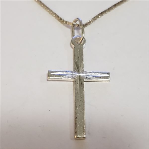 SILVER CROSS NECKLACE(~LENGTH 22INCHES)