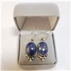 Image 4 : SILVER LAPIS LAZULI EARRINGS(~WEIGHT 6.84G)