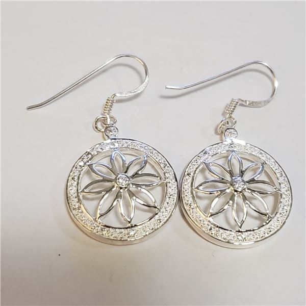 SILVER CUBIC ZIRCONIA EARRINGS(~WEIGHT 10G)