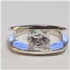 Image 1 : SILVER CUBIC ZIRCONIA RING (~SIZE 7)(WEIGHT 9.53G)