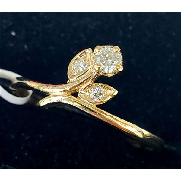 10K YELLOW GOLD NATURAL DIAMOND(0.11CT) RING
