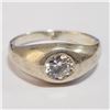 Image 1 : SILVER CUBIC ZIRCONIA RING (SIZE 9.5)(WEIGHT3.88G)