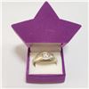 Image 4 : SILVER CUBIC ZIRCONIA RING (SIZE 9.5)(WEIGHT3.88G)