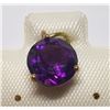 Image 2 : 10K YELLOW GOLD AMETHYST 8MM PENDANT