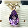 Image 2 : 10K YELLOW GOLD AMETHYST(0.7CT) MOONSTONE PENDANT