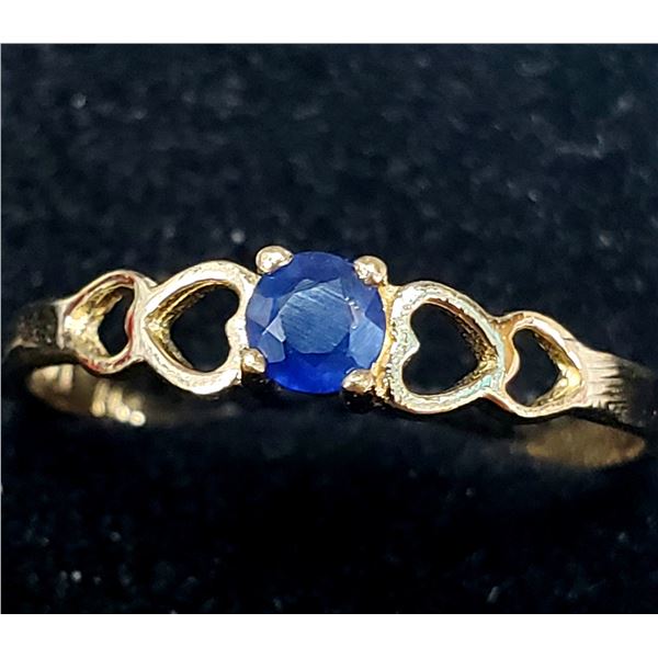 10K YELLOW GOLD SAPPHIRE(0.1CT) RING (~SIZE 7)