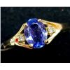 Image 3 : 10K YELLOW GOLD TANZANITE(0.6CT)DIAMOND(.03CT)RING