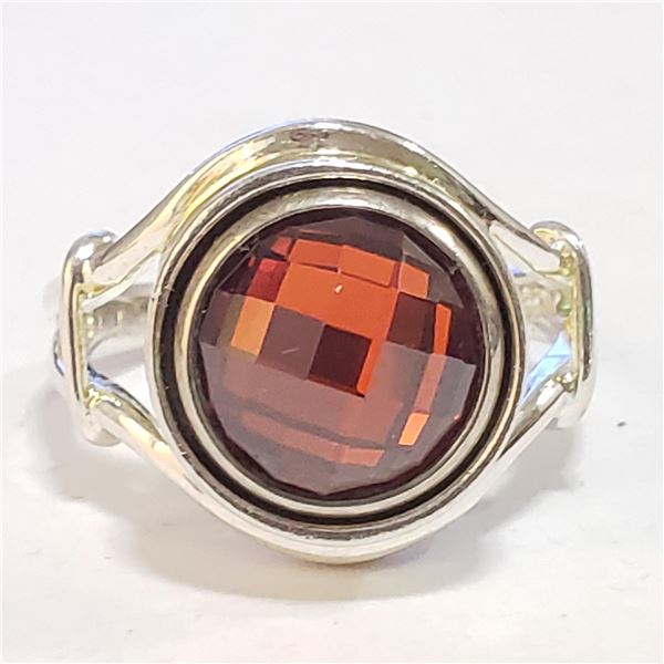 SILVER GENUINE GEMSTONE RING (~SIZE 8)
