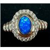Image 1 : SILVER CREATED OPAL AND CZ RING