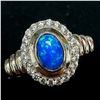 Image 2 : SILVER CREATED OPAL AND CZ RING