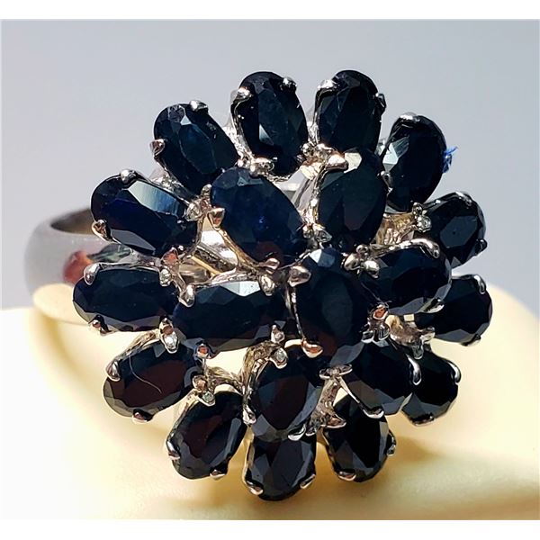 SILVER SAPPHIRE(7CT) RING (~WEIGHT 7.59G)
