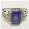 Image 1 : SILVER IOLITE CUBIC ZIRCONIA RING (~SIZE 8)