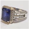 Image 2 : SILVER IOLITE CUBIC ZIRCONIA RING (~SIZE 8)