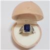 Image 4 : SILVER IOLITE CUBIC ZIRCONIA RING (~SIZE 8)