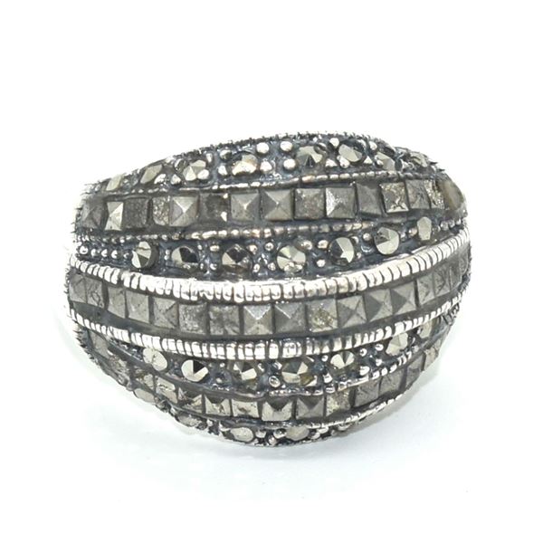 SILVER MARCASITE(1.35CT) HAND MADE RING