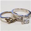 Image 2 : SILVER LOT OF 2 CUBIC ZIRCONIA RING(~WEIGHT 5.92G)