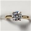 Image 1 : 10K YELLOW GOLD MOISSANITE(1CT) MOISSANITE(0.02CT)