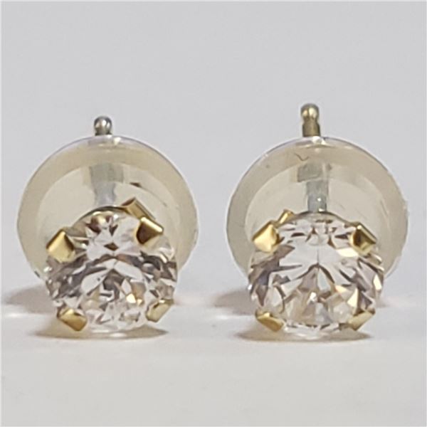 14K YELLOW GOLD CUBIC ZIRCONIA EARRINGS