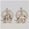 Image 1 : 14K YELLOW GOLD CUBIC ZIRCONIA EARRINGS
