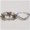Image 1 : SILVER LOT OF 2 CUBIC ZIRCONIA RING(~WEIGHT 3.65G)