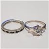 Image 1 : SILVER LOT OF 2 CUBIC ZIRCONIA RING(~WEIGHT 4.73G)