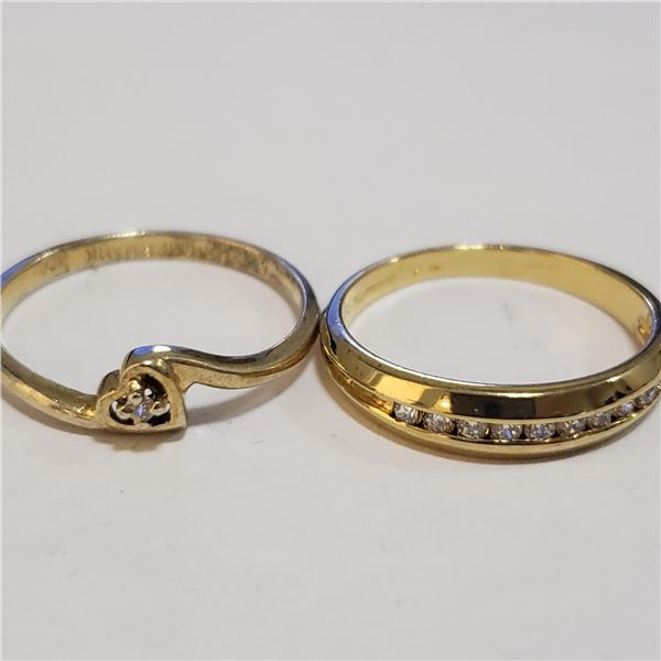 SILVER LOT OF 2 CUBIC ZIRCONIA RING (~WEIGHT 3G)