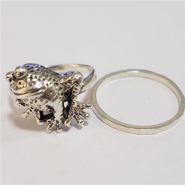 SILVER LOT OF 2 RING (~WEIGHT 4.91G)