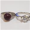 Image 1 : SILVER LOT OF 2 GEMSTONE RING (~WEIGHT 5.07G)