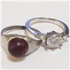 Image 2 : SILVER LOT OF 2 GEMSTONE RING (~WEIGHT 5.07G)