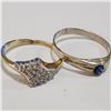 Image 2 : SILVER LOT OF 2 CUBIC ZIRCONIA RING