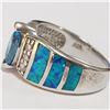 Image 3 : SILVER OPALITE CUBIC ZIRCONIA RING (~SIZE 7)