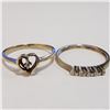 Image 1 : SILVER LOT OF 2 CUBIC ZIRCONIA RING