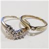 Image 2 : SILVER LOT OF 2 CUBIC ZIRCONIA RING(~WEIGHT 3.81G)