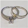 Image 2 : SILVER LOT OF 2 CUBIC ZIRCONIA RING(~WEIGHT 4.12G)