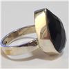 Image 2 : SILVER BLACK ONYX RING (~SIZE 7)(~WEIGHT 6.23G)