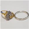 Image 1 : SILVER LOT OF 2 CUBIC ZIRCONIA RING(~WEIGHT 4.72G)