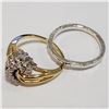 Image 2 : SILVER LOT OF 2 CUBIC ZIRCONIA RING(~WEIGHT 4.72G)