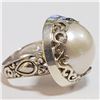 Image 2 : SILVER FRESHWATER PEARL RING (~SIZE 7)