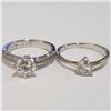 Image 1 : SILVER LOT OF 2 CUBIC ZIRCONIA RING(~WEIGHT 5.22G)