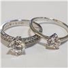 Image 2 : SILVER LOT OF 2 CUBIC ZIRCONIA RING(~WEIGHT 5.22G)