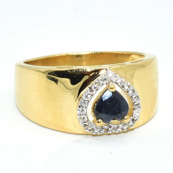 GOLD PLATED SILVER BLUE SAPPHIRE(1.15CT) GOLD