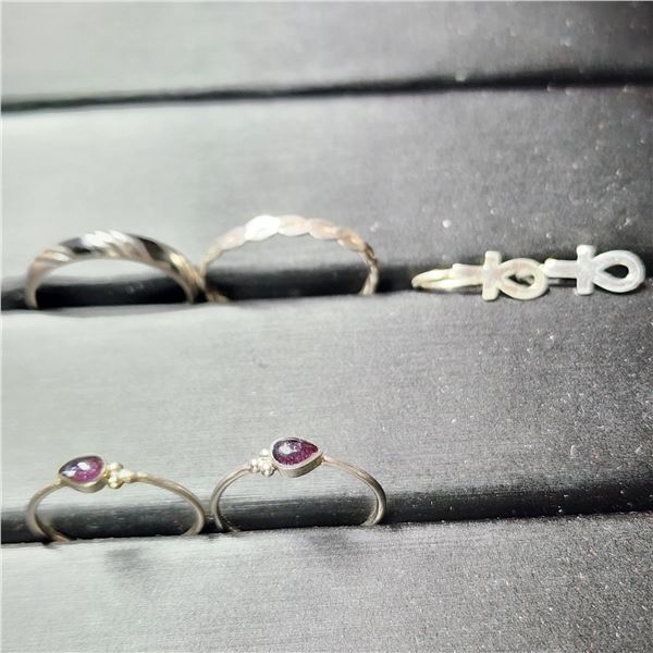 SILVER RING AND EARRING SET