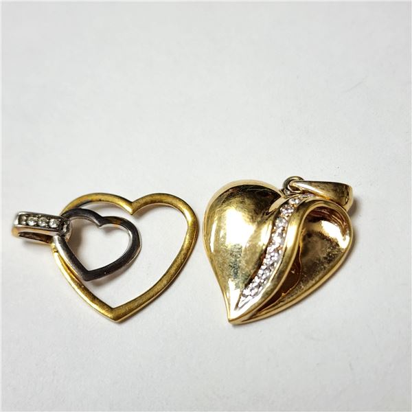 BRASS 2 PENDANT HEART SHAPE SET