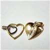 Image 1 : BRASS 2 PENDANT HEART SHAPE SET