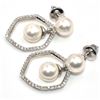 Image 2 : SILVER PEARL CZ(8.75CT) RHODIUM PLATED EARRINGS