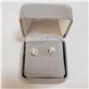 Image 4 : 14K WHITE GOLD CUBIC ZIRCONIA EARRINGS