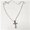 Image 2 : SILVER CZ CROSS 15" NECKLACE